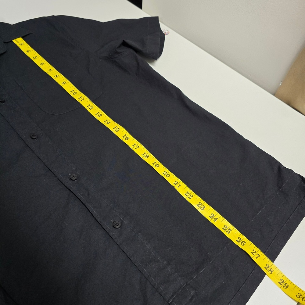 Outlier‎ Short Sleeve Button Up Shirt Men Medium Black Cotton Minimalist - Picture 9 of 10